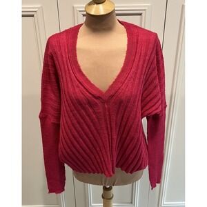 Pilcro Women's V-Neck Sweater in Red